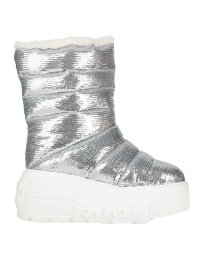 Shop Casadei Woman Ankle Boots Grey Size 8 Textile Fibers