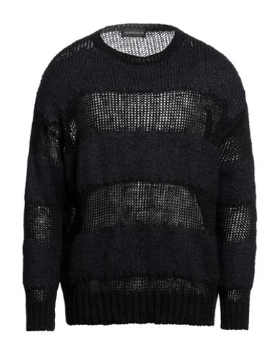 Shop Ann Demeulemeester Man Sweater Black Size L Linen, Silk