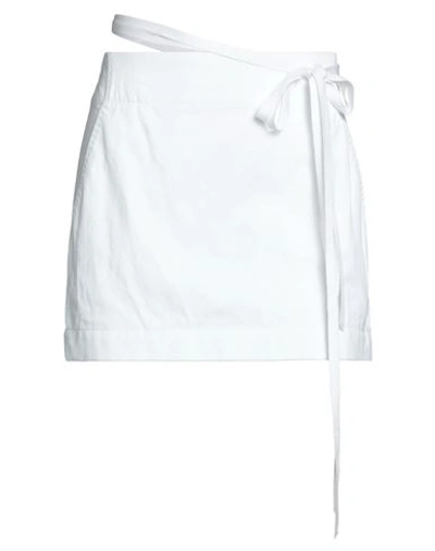 Shop Ann Demeulemeester Woman Mini Skirt White Size 10 Cotton