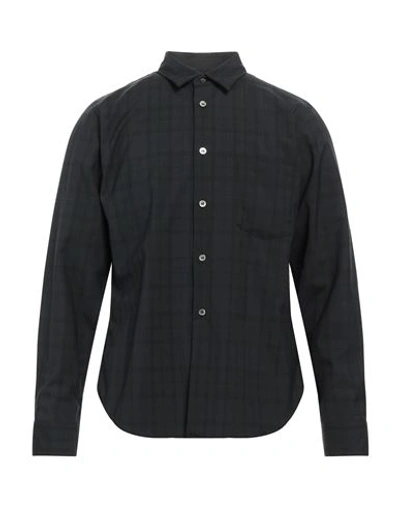 Shop Comme Des Garçons Man Shirt Navy Blue Size S Polyester, Wool