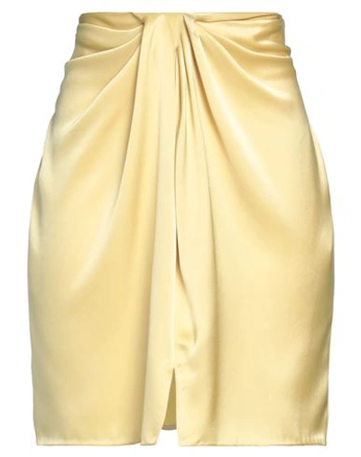 Shop Nanushka Woman Mini Skirt Light Yellow Size L Triacetate, Polyester