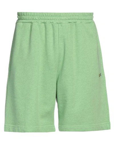 Shop Msgm Man Shorts & Bermuda Shorts Green Size Xl Cotton