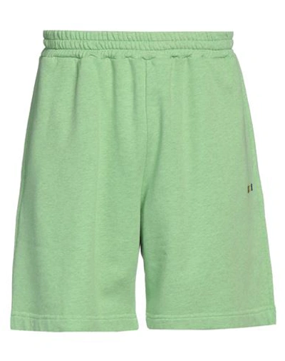 Msgm Man Shorts & Bermuda Shorts Green Size Xl Cotton In Green