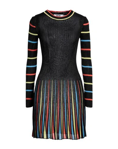 Shop Msgm Woman Mini Dress Black Size M Viscose