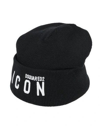 Dsquared2 Woman Hat Black Size Onesize Wool In Black