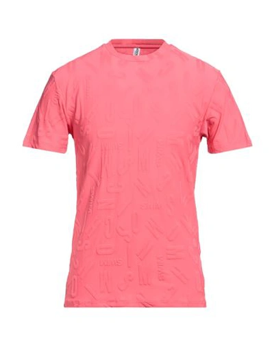 Shop Moschino Man T-shirt Coral Size Xl Polyamide, Elastane In Red