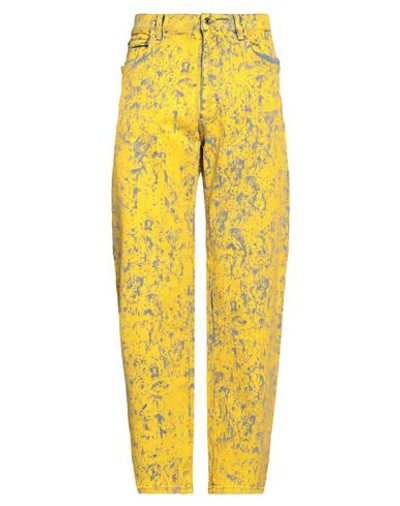 Shop Dolce & Gabbana Man Jeans Yellow Size 42 Cotton, Elastane