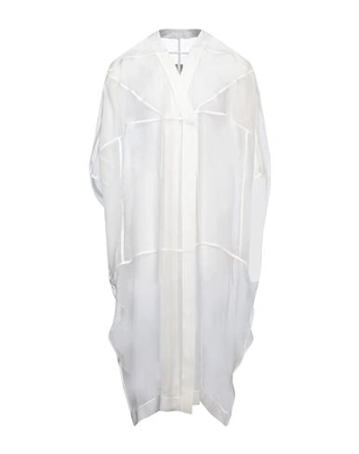 Shop Rick Owens Man Overcoat & Trench Coat Ivory Size 38 Silk In White
