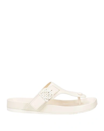 Shop Loewe Woman Thong Sandal Off White Size 6 Soft Leather