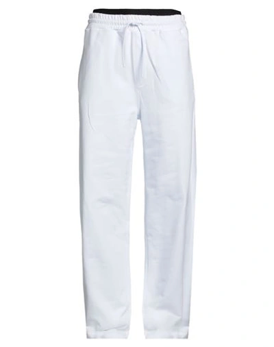 Shop Msgm Man Pants White Size L Cotton