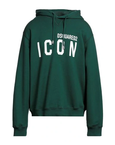 Dsquared2 Man Sweatshirt Green Size Xxl Cotton, Elastane In Green