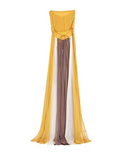 Shop Rick Owens Woman Cape Ocher Size Onesize Silk In Yellow