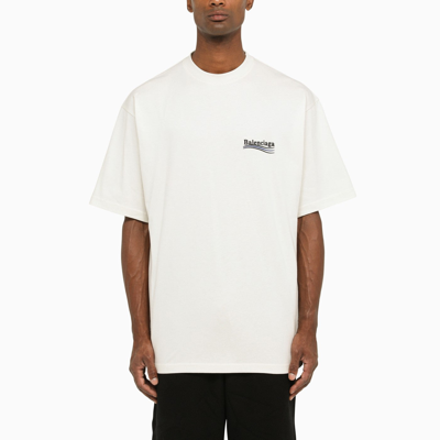 Shop Balenciaga Oversize T Shirt Political Campaign Dirty White