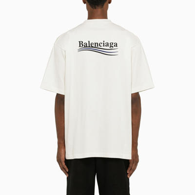 Shop Balenciaga Oversize T Shirt Political Campaign Dirty White