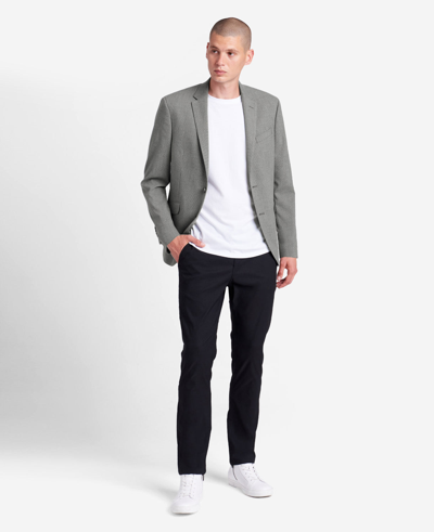 Kenneth Cole Slim-fit Grey Mini Check Stretch Techni-cole Sport Coat