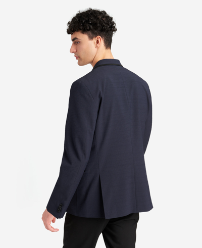 Kenneth Cole Slim-fit Satin-trim Stretch Dinner Jacket In Black