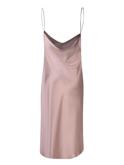 Shop Blanca Vita Taupe Stretch Satin Midi Dress In Pink