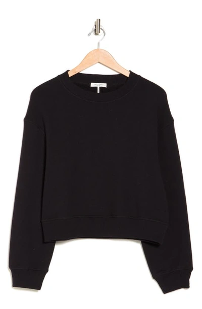 Shop Rag & Bone Cotton Blend French Terry Sweatshirt In Black
