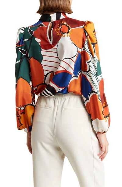 Love By Design Seraphine Long Sleeve Mock Neck Top In In Bloom Rust