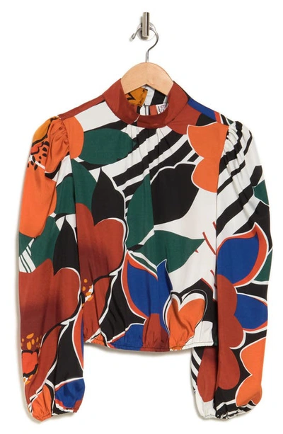 Love By Design Seraphine Long Sleeve Mock Neck Top In In Bloom Rust