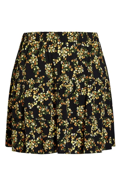Shop City Chic Sorrento Floral Skirt In Citrus Black Sorrento