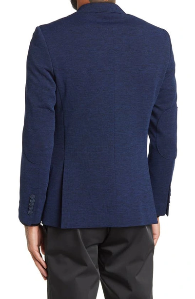 Shop Soul Of London Textured Notch Lapel Double Button Blazer In Navy1