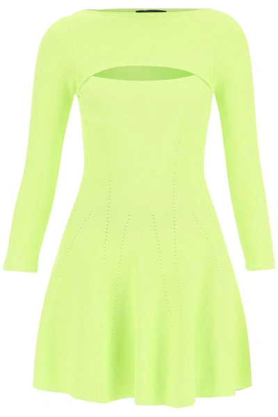 Shop Dsquared2 Mini Dress With Cut-out In Yellow