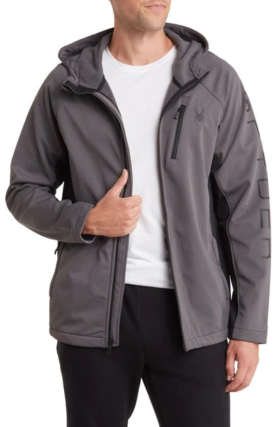 Shop Spyder Tempo Hooded Fleece Zip Jacket In Polar