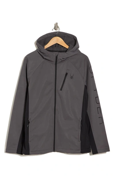 Shop Spyder Tempo Hooded Fleece Zip Jacket In Polar