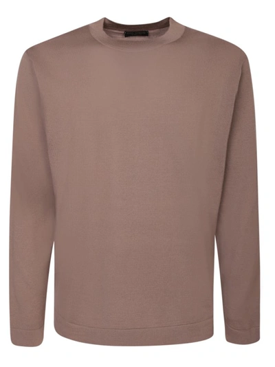 Shop Dell'oglio Dark Beige Wool T-shirt In Brown