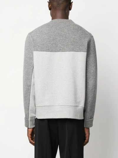 Shop Alexander Mcqueen Grey Logo Print Sweater In White
