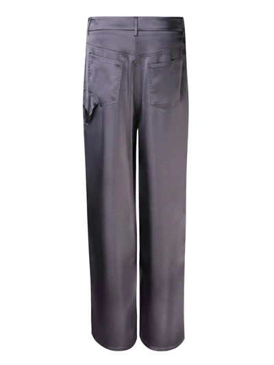 Shop Blanca Vita Pandanus Satin-finish Straight Pants In Grey