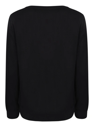 Shop Liu •jo Sequin Logo Black Sweatshirt