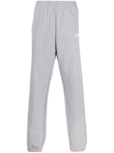 Shop Jacquemus Jogging Pants In Organic Cotton With Printed Logo In White