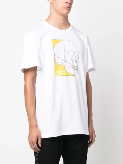 Shop Alexander Mcqueen Cotton T-shirt With Skull Print In White