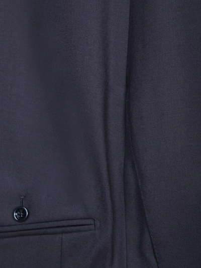 Shop Lardini Blue Double-breasted Suit In Black