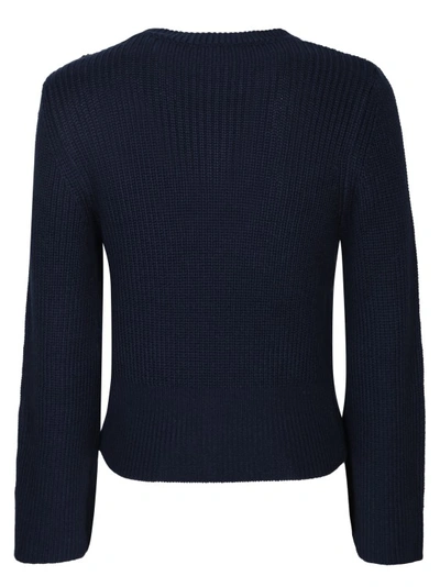 Shop Liu •jo Button Details Blue Pullover In Black