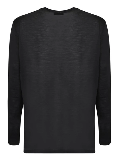 Shop Dell'oglio Jersey And Wool T-shirt In Black