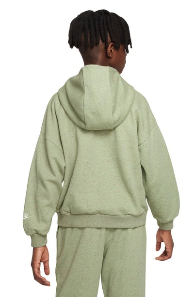 Shop Nike Kids' Icon Fleece Pullover Hoodie In Honeydew/ Sail