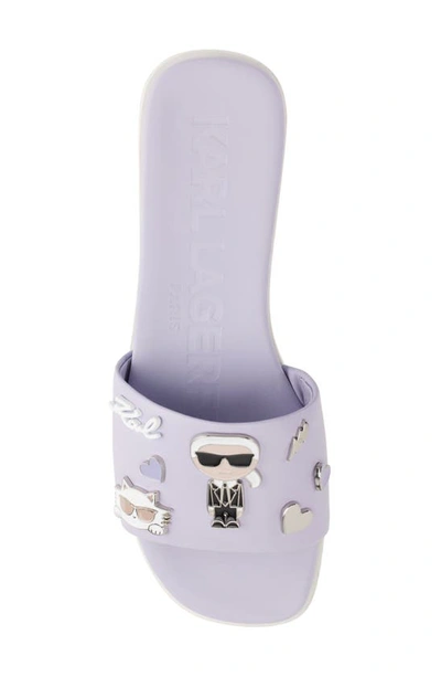 Shop Karl Lagerfeld Jeslyn Cate Pins Embellished Slide Sandal In Periwinkle