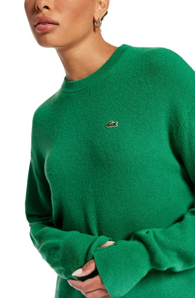 Shop Lacoste Oversize Cashmere & Wool Sweater In Roquette