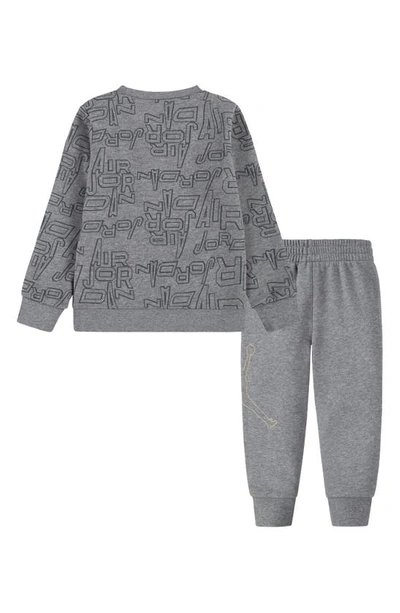 Shop Jordan Kids' Take Flight Crewneck Sweatshirt & Joggers Set In Carbon Heather