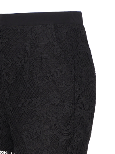 Shop Self-portrait Lace Trousers In Black