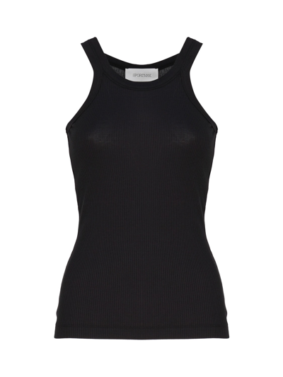 Shop Sportmax Silk Blend Jersey Tank Top In Black