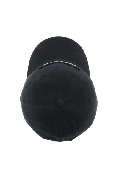 Shop Rotate Birger Christensen Cotton Baseball Cap With Rhinestone Logo In Black (black)