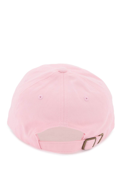 Shop Rotate Birger Christensen Cotton Baseball Cap With Rhinestone Logo In Almond Blossom (pink)