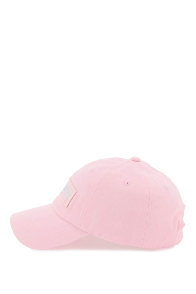 Shop Rotate Birger Christensen Cotton Baseball Cap With Rhinestone Logo In Almond Blossom (pink)