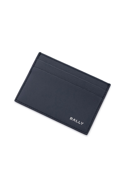 Shop Bally Leather Crossing Cardholder In Midnight21 Palladio (blue)