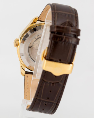 Pre-owned Bulova Wilton Gmt Automatic Sapphire Gold Tone Silver White Dial Watch 97b210