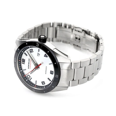 Pre-owned Montblanc Timewalker 116057 Automatic Watch Silver Dial 41mm Men's